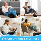 StepLively Foot Rest for Under Desk at Work, Comfortable Foot Stool with 2 Adjustable Heights, Footrest with Washable Cover, for Back & Hip Pain Relief, Suitable for Office, Home, Car, Black, X-Large