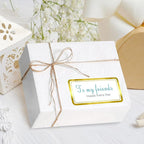200 PCS Gold Metallic Name Labels, Blank Name Tag Stickers with Permanent Adhesive Writable Stickers with Metallic Gold Border for School Office Home (Letter Size per Sheet, Each Measures 2" x 4")