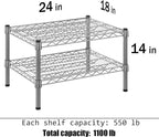Regal Altair 18" Deep x 24" Wide x 14" Height Wire Shelving Kit | 2-Tier | NSF Commercial Storage Rack Unit