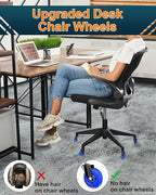 RidRed Gaming Chair Wheels - Heavy-Duty Office Chair Wheels - Replacement Rubber Casters- Universal Fit 3 Inch Chair Casters, Noise Free, Fits 98% Chair, for All Floor