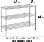 Regal Altair 18" Deep x 48" Wide x 34" Height Wire Shelving Kit | 3-Tier | NSF Commercial Storage Rack Unit