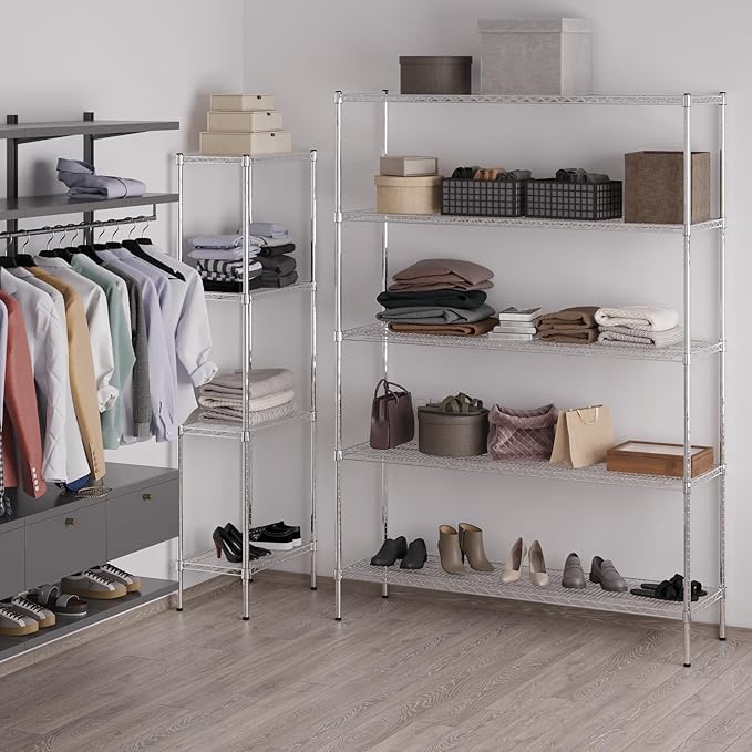 Regal Altair 18" Deep x 60" Wide x 86" Height Wire Shelving Kit | 5-Tier | NSF Commercial Storage Rack Unit