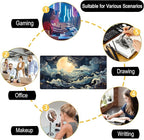 Full Moon Mousepad Cute Desk Mat Stormy Seas XXL Large Extended Gaming Mouse Pad Mat, Office Computer Mat Laptop Keyboard and Mouse Mat, Non-Slip Desk Pad with Stitched Edges, 31.5''x15.7''
