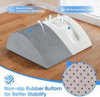 ComfyInLove Foot Rest for Under Desk at Work - Non-Slip Foot Stool with 3 Adjustable Heights, Ergonomic Under Desk Footrest with Washable Cover for Desk, Home, Office, Car (Light Grey)