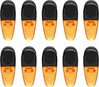 10 Magnetic Memo Holders Set - Large Clip, Plastic - TOrange