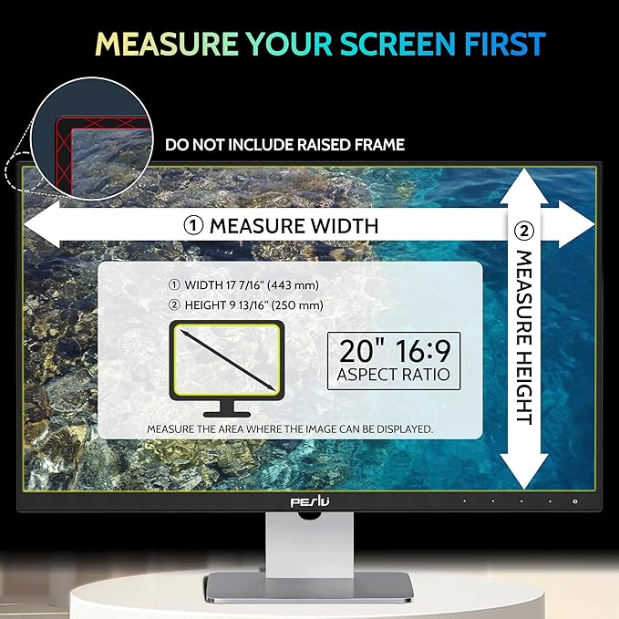 Peslv [2-Pack] 20 Inch Privacy Screen for Computer Monitor 16:9 Aspect Ratio, Eye Protection Anti Blue Light Glare Shield, 20inch Removable Black Blackout Anti Spy Desktop Security Private Filter