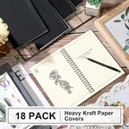 Yahenda Spiral Notebook Bulk A5 Journal Lined 8.3'' x 5.5'' Writing Composition Paper Small Notepad Subject Notebook for Students Office Business Back to School Supplies(Black Color,18 Pcs)