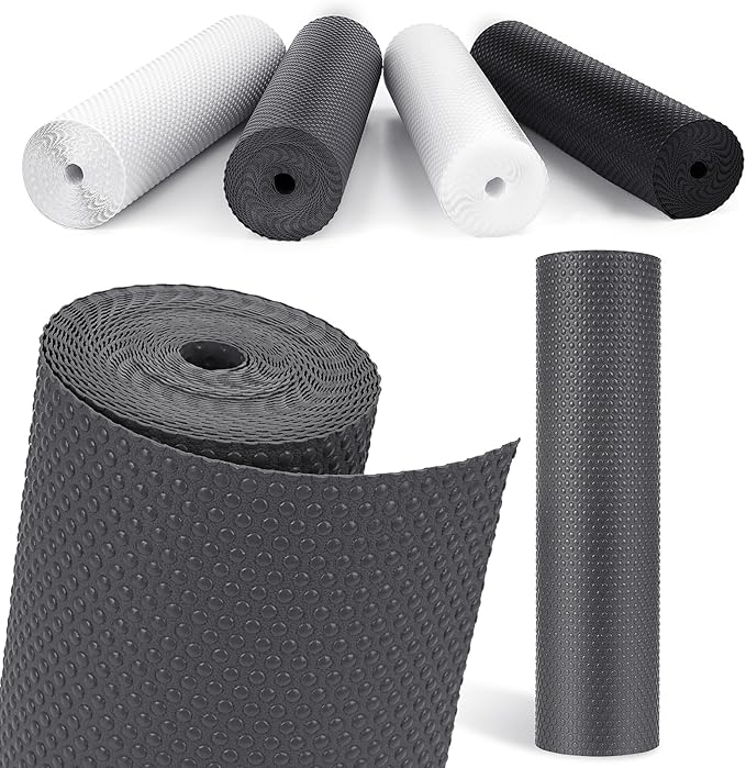 MooiFun Drawer Liners, Waterproof Shelf Liner, Anti-Slip Non-Adhesive BPA Free Kitchen Cupboard Cabinet Liner Refridge Fridge Mats Sink Protector Strong Durable for Home (Grey/19.7in x 20Ft)