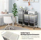 Giantex 12 Drawer Rolling Storage Cart Tools Scrapbook Paper Office School Organizer (Black Gradient)