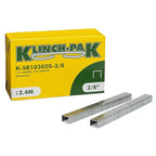 Klinch-Pak K-SB103020-3/8, 1/2 Inch Wide by 3/8 Inch Leg Length Heavy-Duty Plier Staple, 2,400 Count, Ideal for stapling Trays, Lids, Bags, Header Cards, Fastening End Caps, Container Inserts