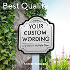 Custom Outdoor Metal Signs, Personalized Aluminum, Driveway Sign, Waterproof & Made in USA - Design 2, Silver 8x8 In