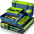 FLYVOLE Tool Box Organizer Tray, Toolbox Desk Drawer Organizer, Tool Box Tray, Toolbox Organization Storage for Rolling Tool Chest (60PCS (Blue+Green))