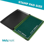 MaxMark Large Premium Green Ink Stamp Pad - 3.5" x 6.25" - Quality Felt Pad