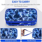 Fitvc Large Pencil Case for Boys,Lightning Boys Pencil Pouch for Kids Teens School,Large Capacity Pen Box Marker Organizer for School