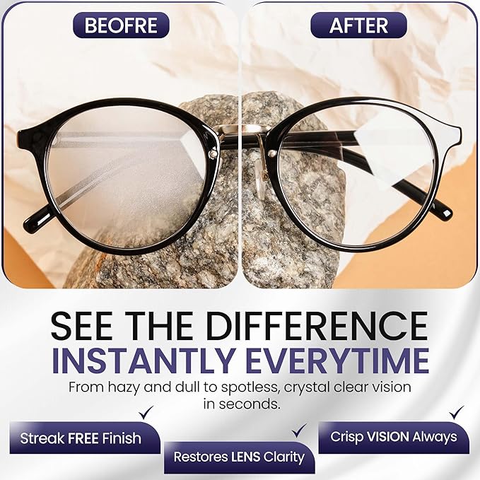 ULTRAVUE Eyeglass Gel Lens Cleaner Spray Kit - 3 x 1oz Gel Eyeglasses Cleaner Spray Bottle + 2 Microfiber Cloth for Cleaning - Safe for All Lenses (AR Coated Included), Eyeglasses and Screens