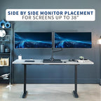 VIVO Pneumatic Arm Dual Ultrawide Monitor Desk Stand for Up to 49 inch Screens with Tempered Glass Base, Holds 2 Ultra Wides Up to 30.8 lbs, Black, STAND-V249FG
