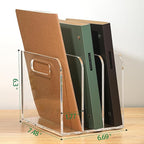 AIDIMOO Acrylic Magazine File Holder, 3 Vertical Compartments Desk Document Sorter Organizer, Clear Folder Rack Binder for Office/Documents/Classroom, for Home, Tablet, Magazines, Books & Accessories