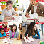 feela 12 Pack Notebooks Journals Bulk with 12 Black Pens, A5 Hardcover Notebook Classic Ruled Journal Set with Pen Holder for School Business Work Travel Writing, 120 GSM, 5.1”x8.3”, Red