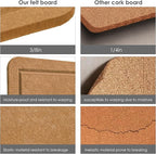 Bulletin Board, 24 x 18 inches Felt Board Decorative Pin Board, Cork Board Alternative for Wall, Foldable Photo Board Self-Adhesive Vision Board Mood Board with 20 Pushpins - Apricot