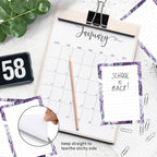 SXboxing Sticky Notes 4X6 Inches, 2 Pack Large Cute Self-Stick Pads, Bright Funny Memo Pads Easy to Stick for Home, Office Cute Purple Flowers