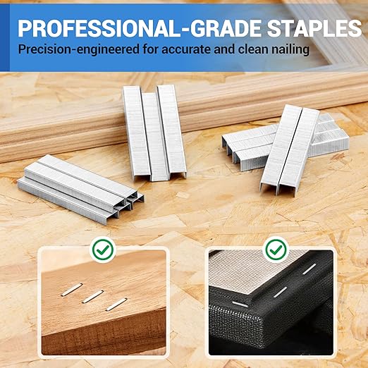 meite JT21 Staples, 3/8 Inch Galvanized Fine Wire Staples for Staple Gun - 7/16" Crown JT21 Staple Refill, Ideal for Upholstery, Crafts, Furniture (1 Case)