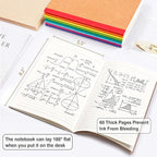 feela 56 Pack Composition Notebooks Bulk, Kraft Cover Lined Blank College Ruled Composition Travel Journals with Rainbow Spines For Women Students Business, 60 Pages, 8.3”x 5.5”, A5, 8 Colors