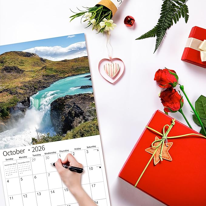 2026 Wall Calendar,Calendar 2026, July 2025 - December 2026, Wall Calendar Mystic Falls, 12" x 24" Opened,Full Page Months Thick & Sturdy Paper for Gift Perfect Calendar Organizing & Planning
