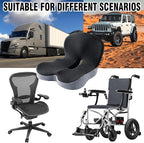 dunlips Memory Foam Seat Cushion for Truck Drivers, Office Chairs Ergonomic Seat Cushion for Back, Tailbone Sciatica Pain Relief, Pressure Relief Pad for Long Sitting, Car Seat Desk Chair Use (Gray)