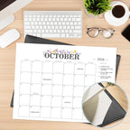 2026 Desk Calendar - 18 Month Desktop Calendars (Jan 2026–Jun 2027),Large 22x17 Monthly Calendar with Home & Office Floral Desk Pad Calendars (Black, 22 * 17)