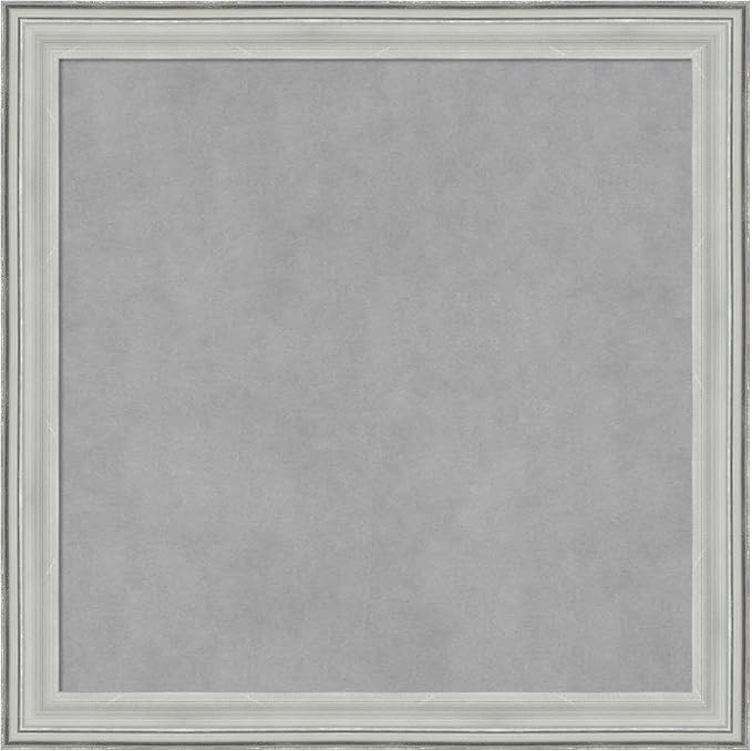 Amanti Art Silver Framed Magnetic Board 23x23 Medium Vision Board for use with Magnets, 100% Metal Sheet to Display Items as Office Decor or for Home Organization in mudroom, Kitchen or Kids Room
