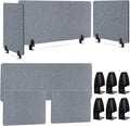AceOrbit 3 Pcs Clamp-on Desk Divider, 1pcs-47''x 24'' and 2pcs-24''x 24'' Desk Privacy Panel Acoustic Office Partitions Cubicle Modesty Panel for Classroom Noise Reducing Visual Distractions
