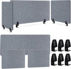 AceOrbit 3 Pcs Clamp-on Desk Divider, 1pcs-47''x 24'' and 2pcs-24''x 24'' Desk Privacy Panel Acoustic Office Partitions Cubicle Modesty Panel for Classroom Noise Reducing Visual Distractions
