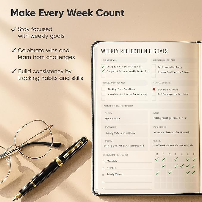 Daily Planner 2026 (5" x 8") - The Ultimate Daily Workflow Planner with Hourly Schedule & Task List to Achieve Your Goals by PRODUCTIVITY STORE (A5, Black)