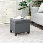 Adeco Chest and Footrest-Square Seat Storage Bench Ottoman, Gray