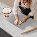 KORVOS Stainless Steel Cutting Board, 19.6"L x 15.7" W Heavy Duty Steel Chopping Boards for Kitchen, Metal Cutting Board with Lip&Non-slip pad, Against Scratches Surface, Easy To Clean