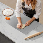 KORVOS Stainless Steel Cutting Board, 19.6"L x 15.7" W Heavy Duty Steel Chopping Boards for Kitchen, Metal Cutting Board with Lip&Non-slip pad, Against Scratches Surface, Easy To Clean