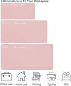 SUJAYU Dual Sided PU Leather Desk Pad, Mouse Pad, Office Desk Mat, Non-Slip Laptop Desk Pad, Waterproof Desk Writing Pad for Office and Home (35.4" x 17.7", Pink+Silver)