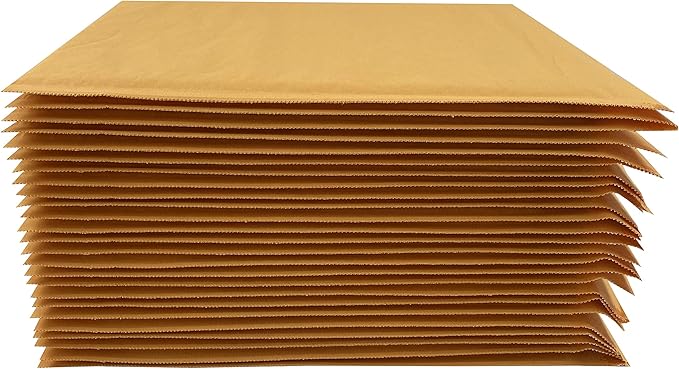 Amazon Basics Kraft Bubble Self-Seal Mailer, 10.5" x 16" (Internal Size 10.25" x 15"), 25-Pack, Brown