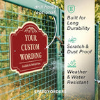 Custom Decorative Outdoor Metal Sign - Personalized Aluminum Driveway Sign, Waterproof, Made in USA - Design 2 Red Brick 10x7 In