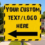 Custom Square Up Arrow Metal Signs - 28 * 28 inches - Rust-resistant metal, Optional reflective， for staircases、equipment signs、storehouse
