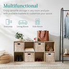 Best Choice Products 8-Cube Storage Organizer, 13.5in Shelf Opening, Bookcase, Display Shelf, Customizable w/ 2 Removable Back Panels – Light Oak