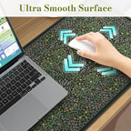 iCasso Big Mouse Pad, Desk Pad Mat, Full Desk Large Mousepad, Anti-Slip Smooth Surface XXL Computer Pad with Stitched Edges for Home Office Organizer (Green)