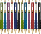 Linbsunne Ballpoint Pens Black Medium Point 1mm Pen with Super Soft Grip Ball Point Pen for Men Women Retractable Pens (Vintage-12 pcs)