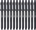 Amazon Basics Black Ballpoint Pens for Smooth Writing, Retractable, 12-Pack