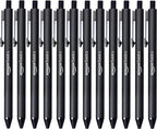 Amazon Basics Black Ballpoint Pens for Smooth Writing, Retractable, 12-Pack