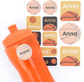 Large Name Labels for Kids (33) - Custom Stickers for Daycare and School Supplies - Durable, Waterproof Stickers for Water Bottles, Lunch Boxes, and More with Unique Designs - Basketball