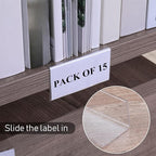 Containlol 15 Pieces Moveable Shelf Label Holders Clear Shelves Tags Moveable Library Markers Transparent Shelf Label Display Holder for Classroom Office Library Book Shelves(9.06 x 3.03 x 1.57 Inch)