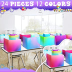 SATINIOR 24 Pcs Desk Dividers for Students, 12 Colors Testing Dividers Privacy Folders for Classroom Must Have Bulk, Study Panel for School Teacher Student Study Supplies(Bright Style)