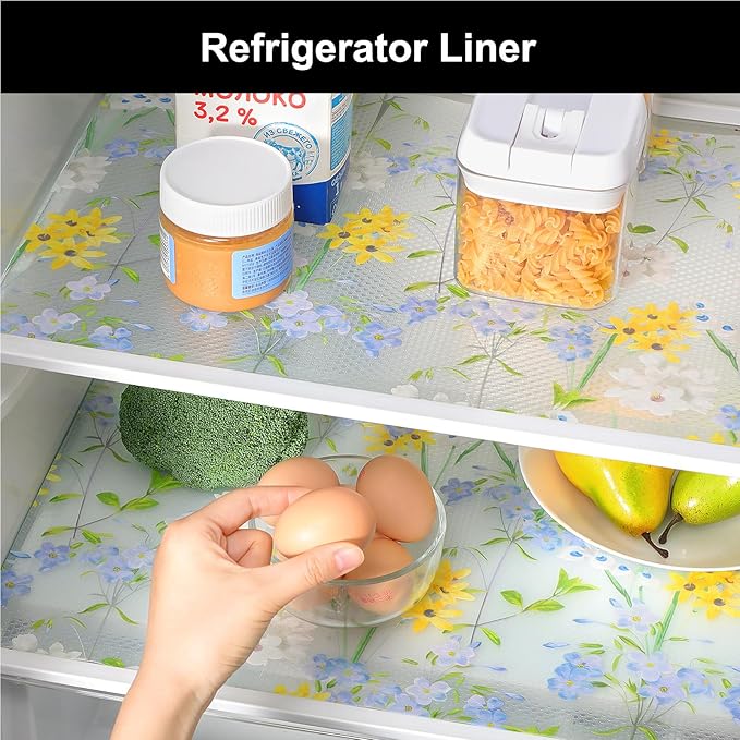 Cooyes Shelf Liner – Premium Non-Adhesive Cabinet & Drawer Liner for Kitchen – Waterproof Shelf Paper with Modern Pattern – Durable EVA Cabinet Mat – Easy to Cut （12" W x 240" L）
