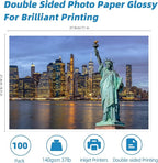 Uinkit 100 sheets Photo Paper Glossy Double Sided 8.5x11 Inkjet 37lb 140gsm Dye ink Thin Photo Picture Flyer Calendar Magazine CD Cover letter